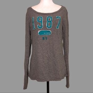 💜 XL 💜 Long Sleeve Top Casual Scoop Neck